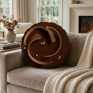 Elegant Gourmet Dark Chocolate Truffle Decadent Round Cushion