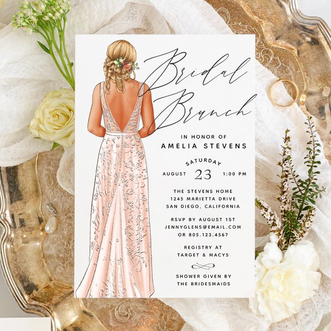 Elegant Gown Bridal Brunch Invitation (Creator Uploaded)