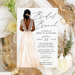Elegant Gown Bridal Brunch Invitation