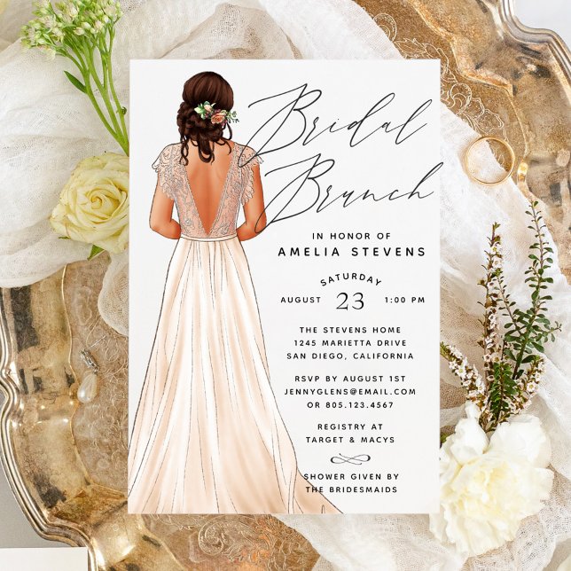 Elegant Gown Bridal Brunch Invitation (Creator Uploaded)