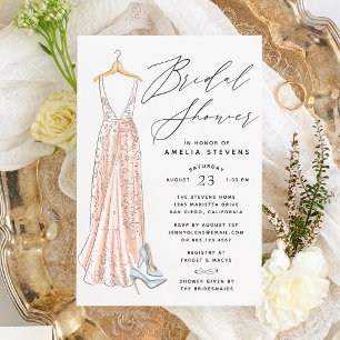 Elegant Gown Bridal Shower Invitation