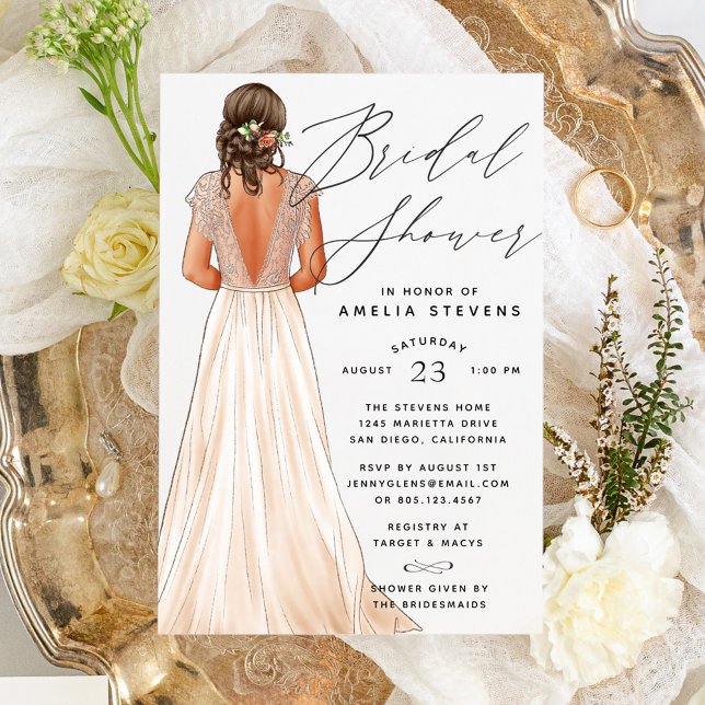 Elegant Gown Bridal Shower Invitation (Creator Uploaded)