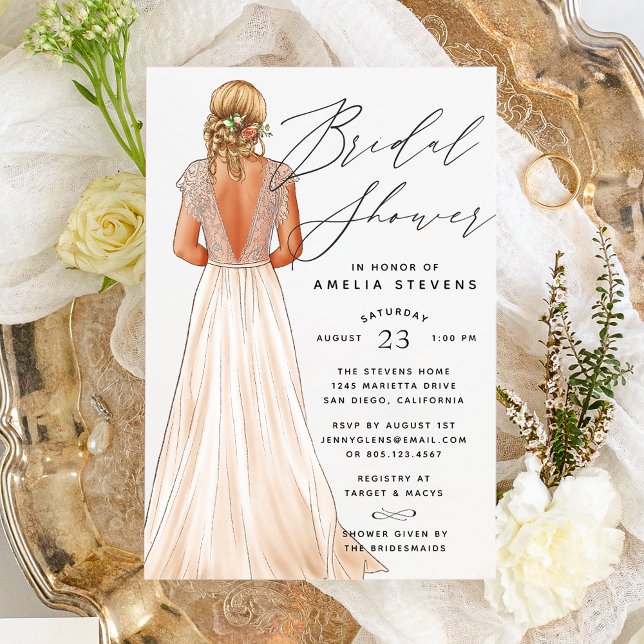 Elegant Gown Bridal Shower Invitation (Creator Uploaded)