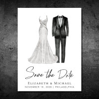 Elegant Gown Tuxedo Watercolor