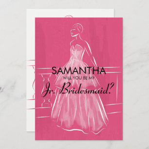 Elegant Gown Will You Be Jr. Bridesmaid Card