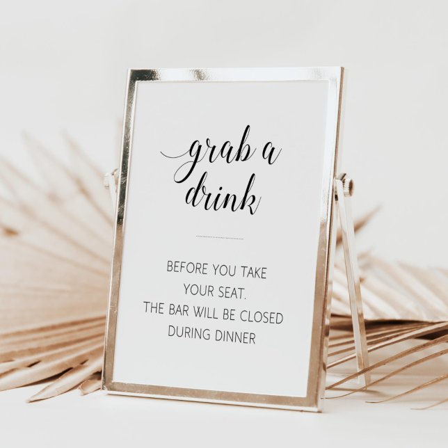 Elegant Grab A Drink Wedding Bar Sign (Creator Uploaded)