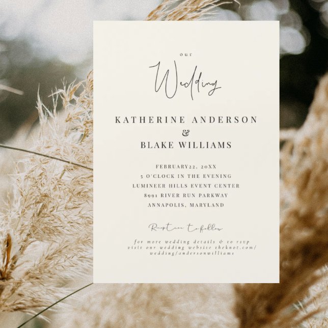 Elegant Grace Cream Wedding Magnetic Invitation (Creator Uploaded)