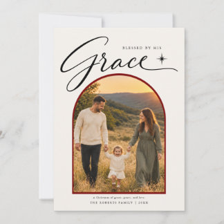 Elegant Grace Religious Christian Photo Christmas Holiday Card