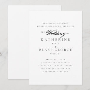 Elegant Grace Wedding Bride Parents Invitation 