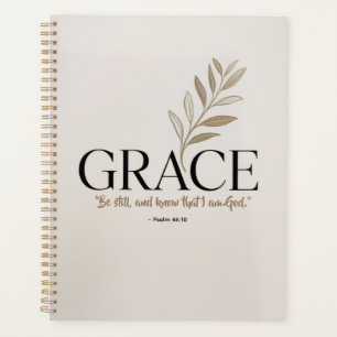 Elegant "Grace" Word Art Journal - Gold Foil Detai Planner