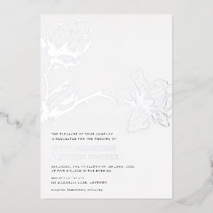 Elegant Graceful Magnolia Wedding White + Silver