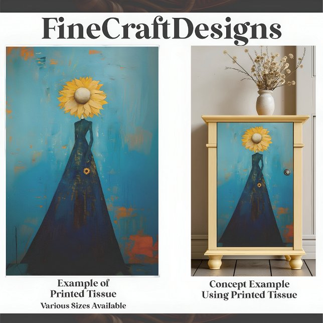 Elegant Graceful Tall Willowy Sunflower Girl C2L Tissue Paper (Creator Uploaded)