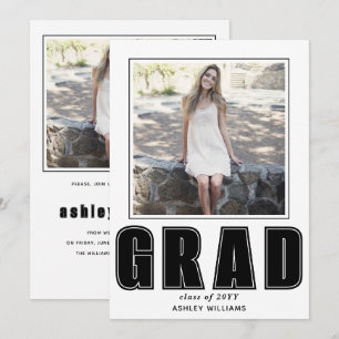 Elegant GRAD Class of 2025 graduation photo Invitation