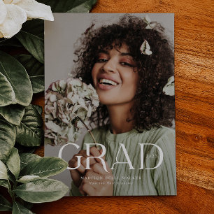 Elegant Grad Overlay Text Graduation Announcement