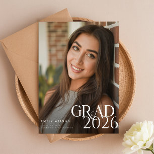 Elegant Grad Photo Graduation Party Invitation Postcard