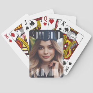 Elegant Grad Photo, Name Graduation Class Keepsake Playing Cards