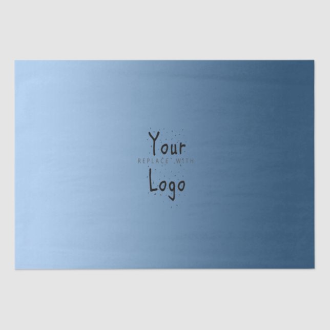 Elegant Gradient Blue with Custom Logo Tissue Paper (Front)