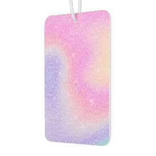 Elegant Gradient Glitter Swirl Holographic Car Air Freshener