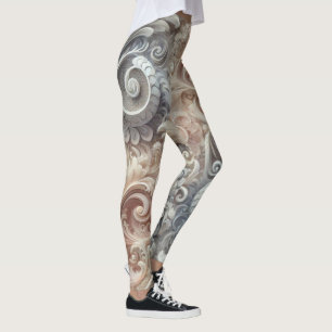 Elegant Gradient Pastel Lace Pattern Leggings