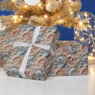 Elegant Gradient Pastel Lace Pattern Wrapping Paper