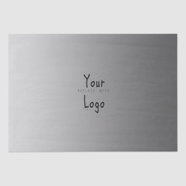 Elegant Gradient Silver with Custom Logo Tissue Paper (Front)