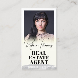 Elegant gradient white portrait business card