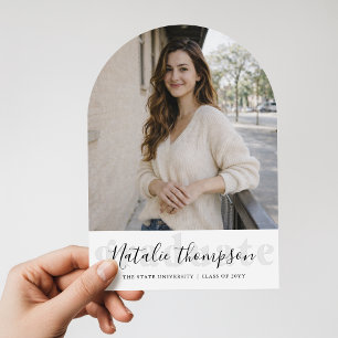 Elegant Graduate Arch Photo Graduation Party Invitation