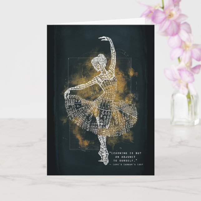 Elegant Graduate Black and Gold Artistic Card (Orchid)