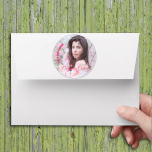 Elegant Graduate Custom Photo Classic Round Sticker