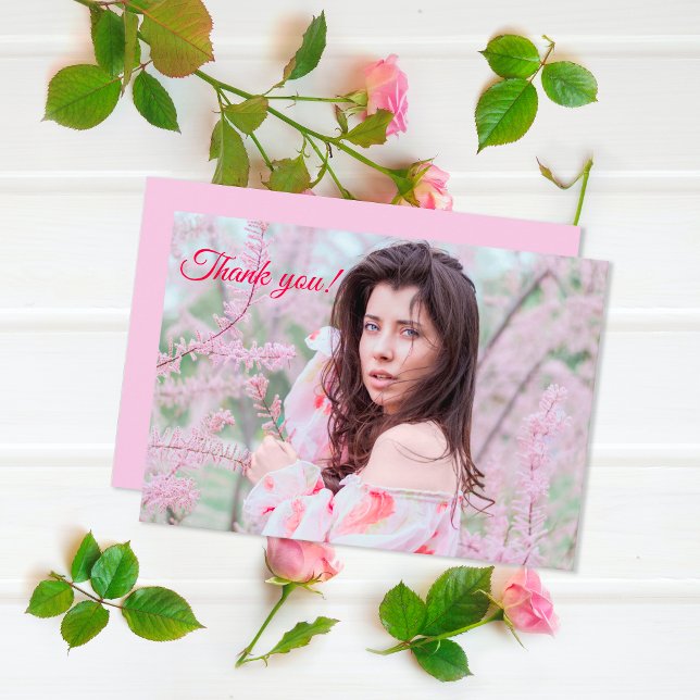 Elegant Graduate Custom Photo Thank You Card (Creator Uploaded)