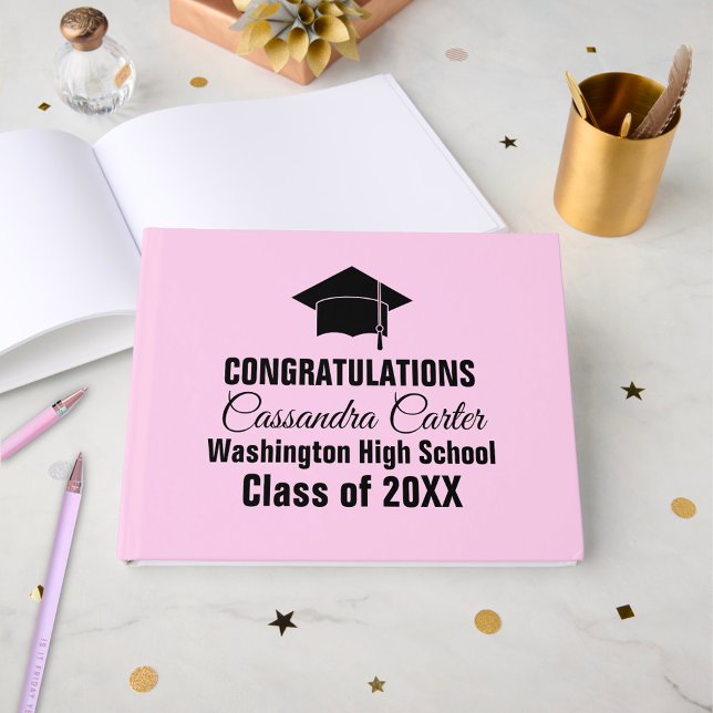 Elegant Graduate Girl Grad Guest Book (Creator Uploaded)