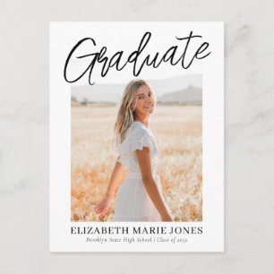 Elegant Graduate Name Class of 2 Photo Graduation Announcement Postcard