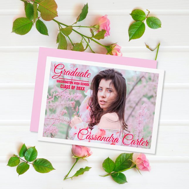 Elegant Graduate Party Invitation Flat Photo Card (Creator Uploaded)