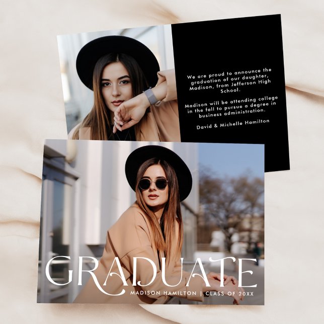 Elegant Graduate Photo Graduation Announcement (Creator Uploaded)