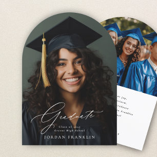 Elegant Graduate Photo Graduation Announcement