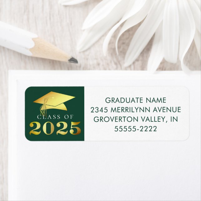 Elegant Graduation 2025 Faux Gold Foil Green (Insitu)