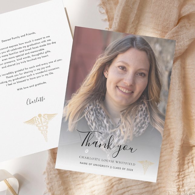 Elegant Graduation 2025 Nurse Pinning Thank You Card (Elegant Graduation 2025 Nurse Pinning Thank You Card)