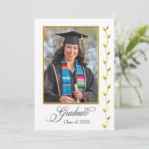 Elegant Graduation Announcement with Gold Ivy
