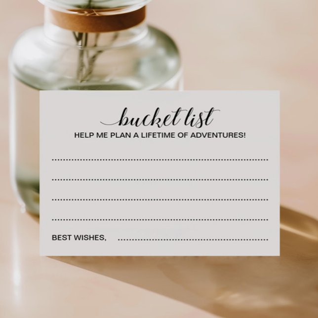 Elegant Graduation Bucket List Ideas Guest Book Advice Card (Creator Uploaded)