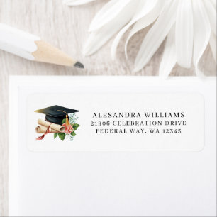 Elegant Graduation Cap & Diploma Return Address