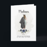 Elegant Graduation Card<br><div class="desc">Celebrate your graduate's special milestone with this personalised graduation card featuring a stylish watercolor design. Customisable with the graduate’s name and year,  this card is perfect for commemorating their achievements. The elegant floral accents and motivational message make it a thoughtful keepsake for any graduate.</div>