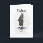 Elegant Graduation Card<br><div class="desc">Celebrate your graduate's special milestone with this personalised graduation card featuring a stylish watercolor design. Customisable with the graduate’s name and year,  this card is perfect for commemorating their achievements. The elegant floral accents and motivational message make it a thoughtful keepsake for any graduate.</div>