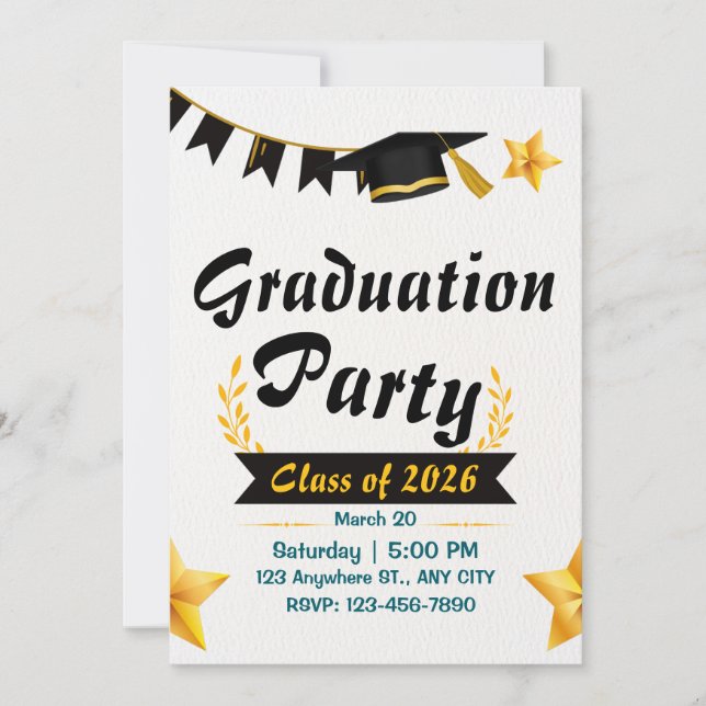 Elegant graduation card  (Front)