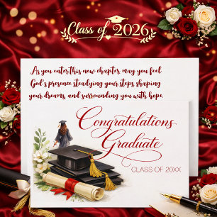 Elegant Graduation Card with Spiritual Greeting