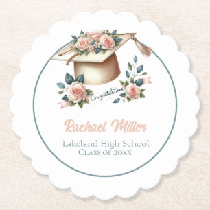 Elegant Graduation Celebration Design Paper Coaster