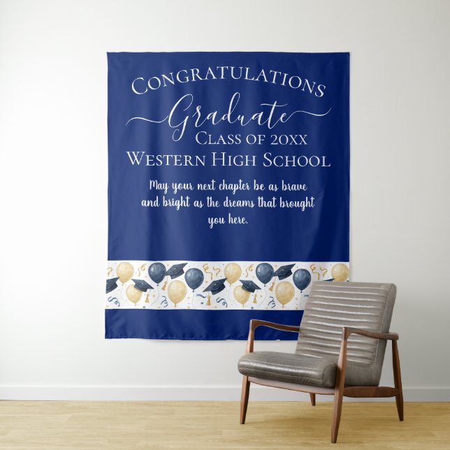 Elegant Graduation Celebration Design Tapestry (In Situ)