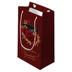 Elegant Graduation Celebration • Gold Script Small Gift Bag