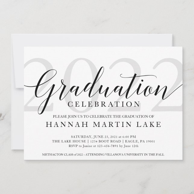 Elegant Graduation Celebration Invitation (Front)