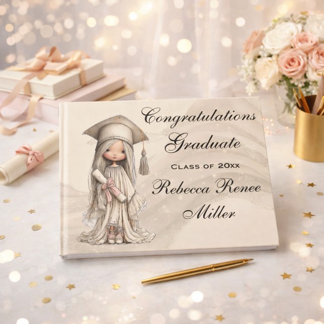 Elegant Graduation Celebration Keepsake Guest Book (Creator Uploaded)