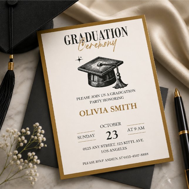 Elegant Graduation Ceremony Invitation (Creator Uploaded)